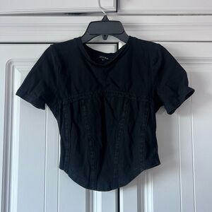 Black Fitted Crop Top